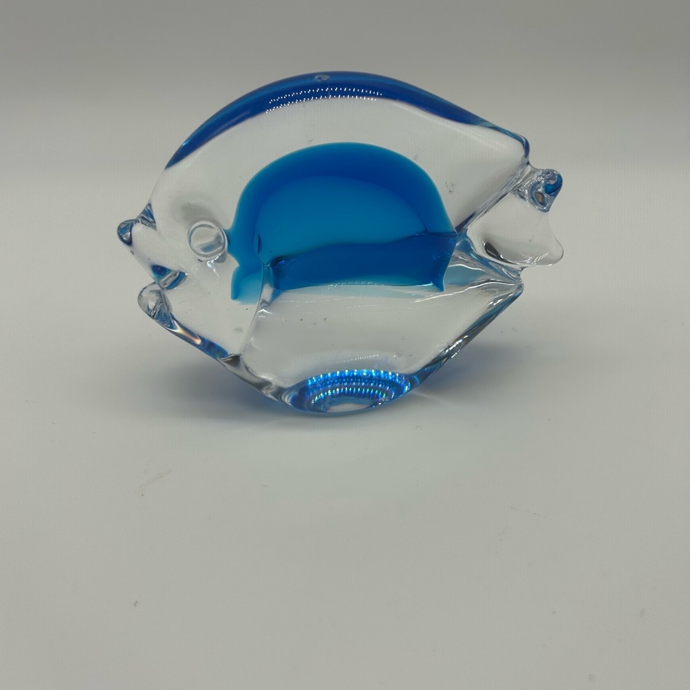 Signed Marcolin Italy Art Glass Fish Paperweight